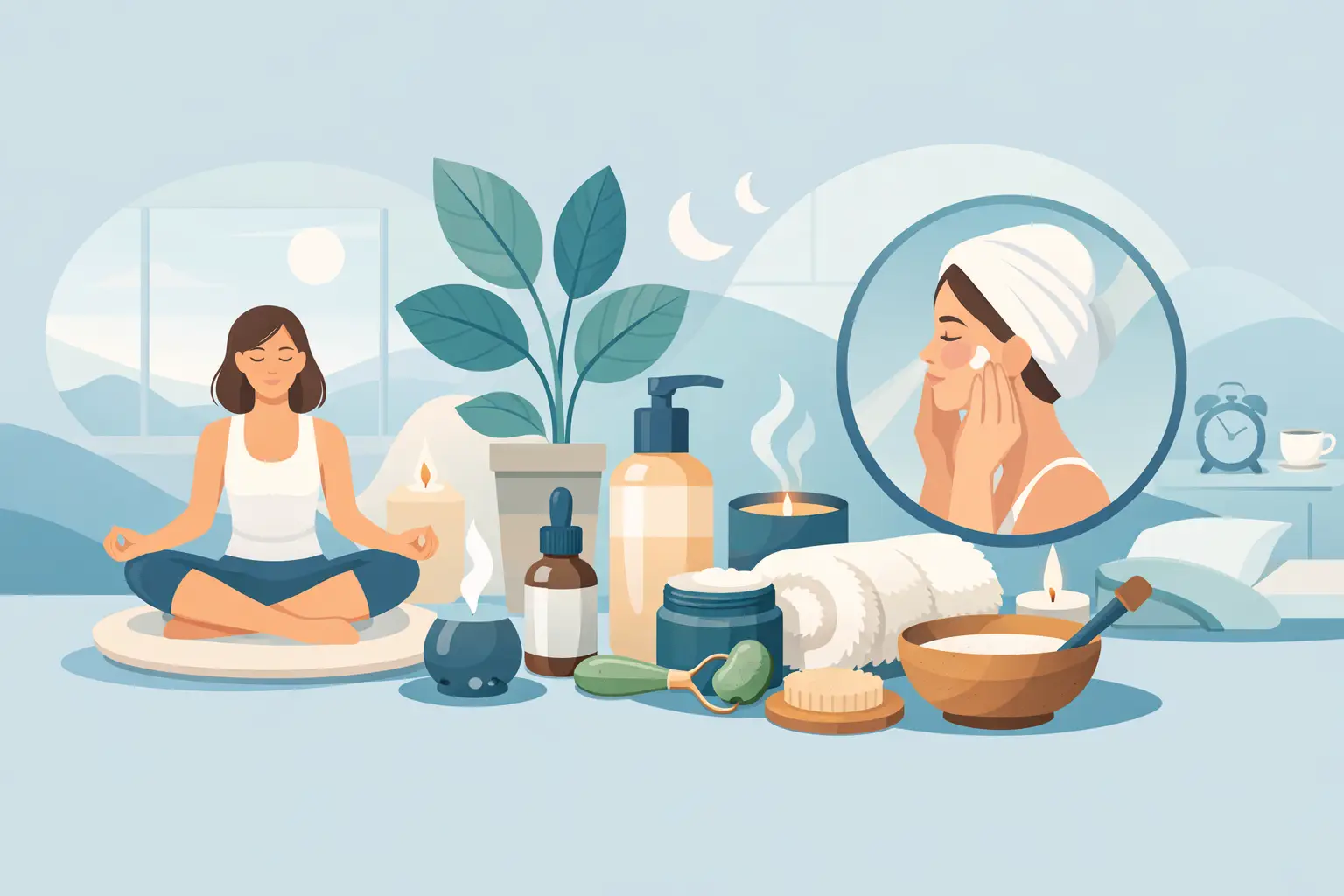 Alltagsroutine mit Wellnessprodukten aufbauen