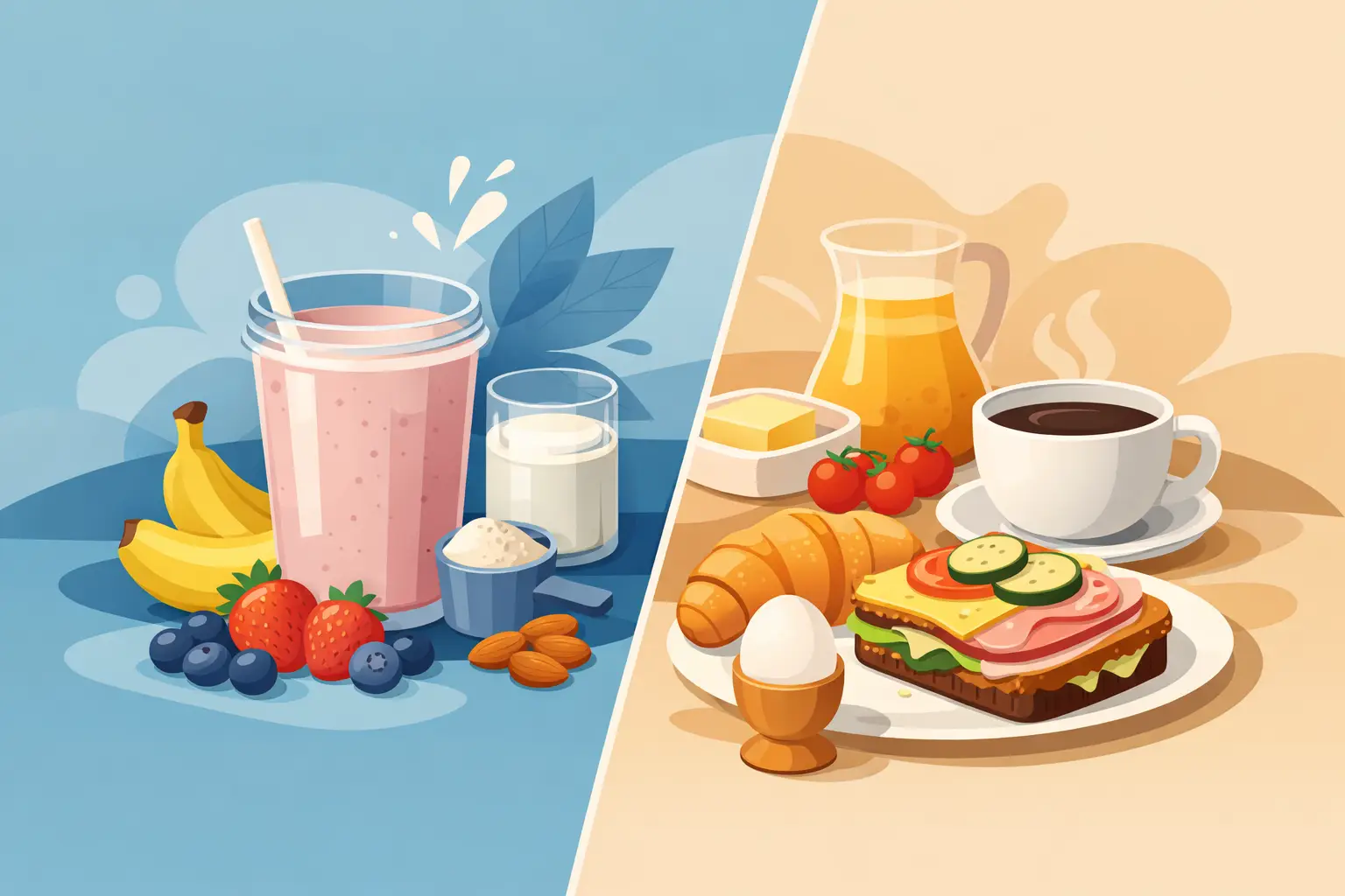 Frühstücksshake oder Brotfrühstück - was passt?